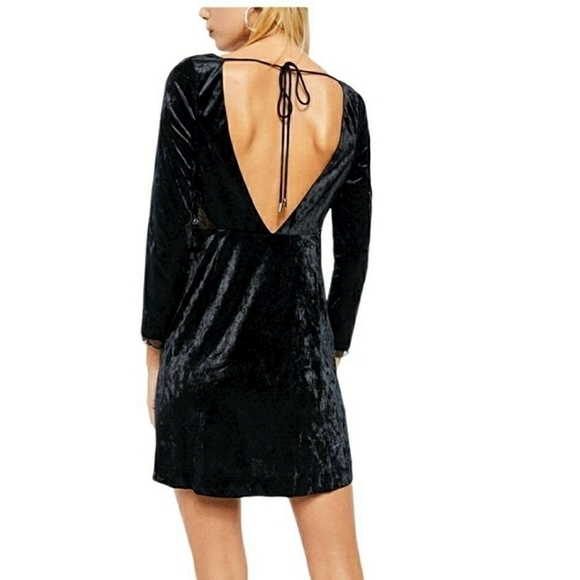 FREE People Faux Wrap Velvet Mini Dress - Picture 2 of 9